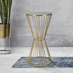 MESA APOIO REDONDA Ø 40X80 CM DOURADA