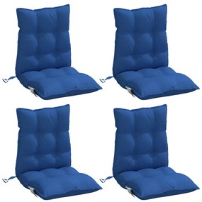 Almofadões cadeira encosto baixo 4 pcs tecido oxford azul real