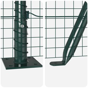 Cerca de Arame Soldado com 13 Postes Flangados Verde 1,6x25 m Aço