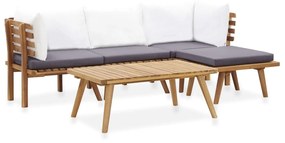 vidaXL Conjunto lounge de jardim 5 pcs madeira de acácia maciça