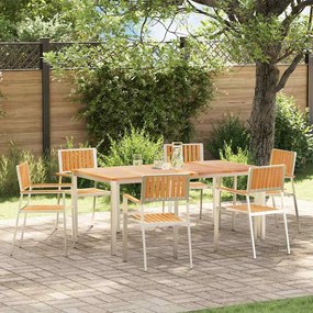 Conjunto de Jantar para o Jardim vidaXL de 7 Peças em Madeira Sólida de Teca