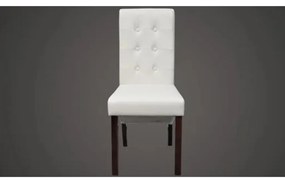 Cadeiras de jantar 2 pcs couro artificial branco