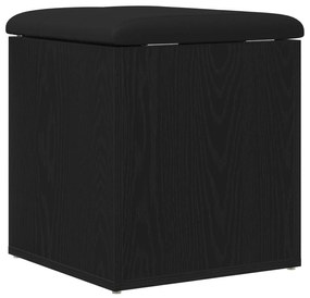 Banco de Armazenamento Carvalho Preto 42x42x45 cm Madeira Maciça