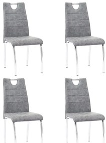 vidaXL Cadeiras de jantar 4 pcs couro artificial cinzento
