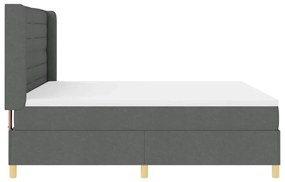 Cama Box com Colchão e LED vidaXL Cinza Escuro 180x200 cm Tecido