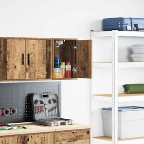 vidaXL Armário de parede da garagem Madeira Velha madeira engenheirada