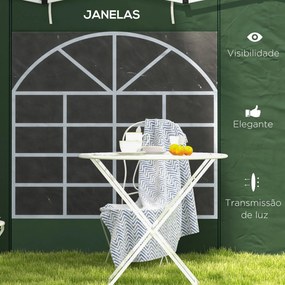Paredes Laterais para Tenda de 2 Painéis 295x195 cm com Janela Enroláv