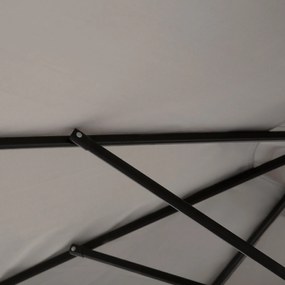 Outsunny Chapéu de Sol de Jardim Ø295x250 cm com Manivela Chapéu de Sol Exterior com Mecanismo de Inclinação e Mastro Desmontável de Metal para Terraço Piscina Pátio Cinza