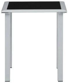 Espreguiçadeiras com mesa 2 pcs alumínio preto
