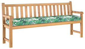 Almofadas de Palete para Banco 2 pcs Padrão de Folhas 200x40x8 cm Teci