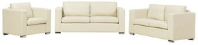 Conjunto de sofás com 6 lugares em pele creme HELSINKI Beliani