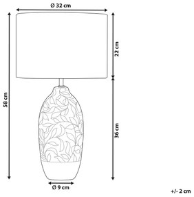 Candeeiro de mesa em cerâmica azul turquesa e branco 58 cm ATABA Beliani