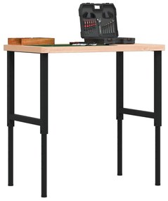 vidaXL Bancada retangular 100x60x(73-99,5) cm madeira de faia maciça