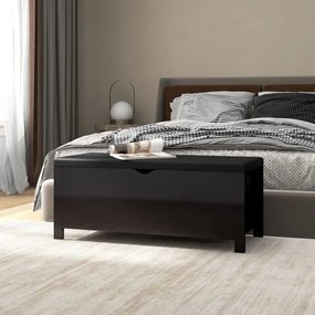 vidaXL Caixa arrumação c/ almofadão contraplacado 105x40x45 cm preto
