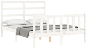 Cama sem colchão 140x190 cm madeira de pinho maciça branco