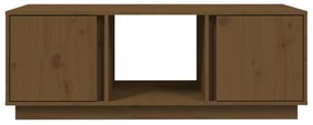 Mesa de centro 110x50x40cm madeira de pinho maciça castanho mel