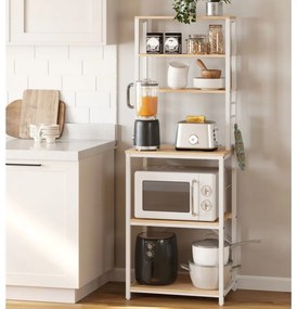 Armário cozinha design industrial 40 x 60 x 167 cm carvalho e branco