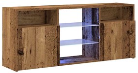 Móvel de TV com luzes LED derivados de madeira madeira velha