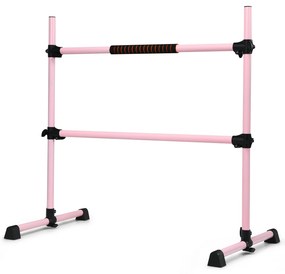 Barra dupla para ballet portátil com altura ajustável para meninas Adultos Fitness Dançar Dança Alongar músculos 124,5 x 71 x 120 cm Rosa
