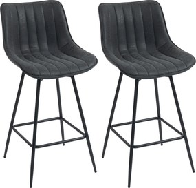 HOMCOM Conjunto de 2 banquetas, 68 cm, giratórias, com encosto para ilha de cozinha, sala de jantar, Preto | Aosom Portugal