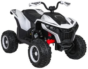 Moto 4 elétrica para crianças 12V 4x4 Fast Wheel, Controle remoto, Rodas Espuma EVA, assento couro ecológico Branca