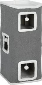 PawHut Torre para Gatos 4 Níveis Árvore para Gatos Estável Bolas de Brincar Plataforma Superior Borda em Pelúcia 41x41x100 cm Cinza | Aosom Portugal