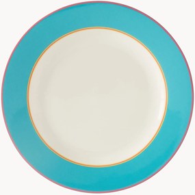 Pratos de pequeno-almoço em porcelana fina Calypso Turq Side, conjunto de 4