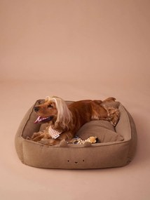 Cesto acolchoado em bombazina Family, para animal de companhia camelo