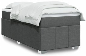 Cama com molas/colchão 90x200 cm tecido cinzento-escuro