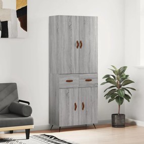 vidaXL Armário alto 69,5x34x180 cm derivados de madeira sonoma cinza