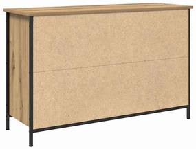 Armário de TV vidaXL Preto Carvalho 101x35x65 cm Madeira Ing. e Aço