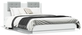Estrutura cama c/ cabeceira 140x190 cm derivados madeira branco