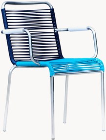 Cadeiras de braços artesanais empilháveis para jardim Mya Spaghetti, conjunto de 4