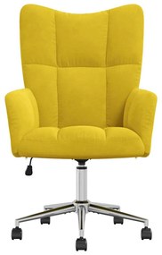 Cadeira de descanso veludo amarelo mostarda