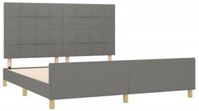 Estrutura de cama sem colchão 180x200 cm tecido cinzento-escuro
