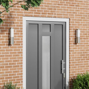 vidaXL Luminárias de Parede Externas 2 pcs Prateado Aço Inoxidável IP44
