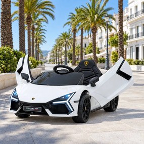 Carro elétrico para Crianças Lamborghini Revuelto 12V 4x4 Rodas Espuma EVA, Assento couro ecológico Branco