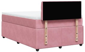 Cama boxspring com colchão 120x200 cm veludo rosa