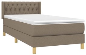 Cama com molas/colchão 90x190 cm tecido castanho-acinzentado