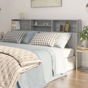 vidaXL Armário de cabeceira 200x19x103,5 cm sonoma cinzento
