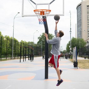 Aro de basquetebol de 45 cm montado na parede com mola dupla Rede Laranja