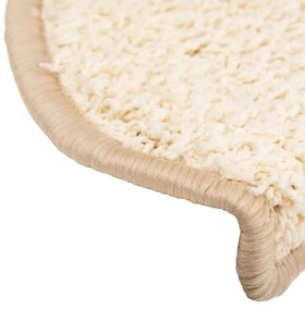 Tapetes de escadas 10 pcs 65x21x4 cm cor creme