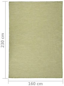 Tapete de tecido plano para exterior 160x230 cm verde