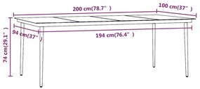 7 pcs conjunto de jantar para jardim com almofadões preto