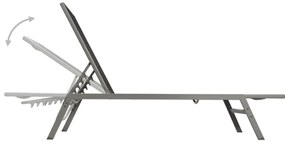 Espreguiçadeiras com mesa 2 pcs aço e textilene preto