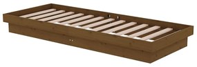 Estrutura cama pequena solteiro 75x190 cm madeira castanho mel