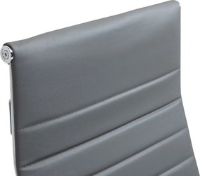 Cadeira de Escritório Kolumbus Couro Genuíno Cinza