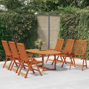 vidaXL 7 pcs conj. jantar para jardim madeira eucalipto maciça preto