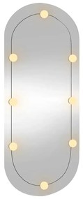 Espelho de parede oval com luzes LED 25x60 cm vidro