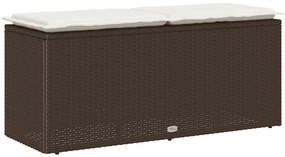 Banco de jardim com almofadão 110x40x44 cm vime PE castanha